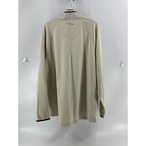 Izod PerformX Men's 1/4 Zip High Collar Knit Golf Sweatshirt Jacket Beige XXL - Picture 3 of 10